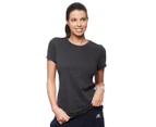 New Balance Women's Heather Tech Crew Tee / T-Shirt / Tshirt - Black Heather