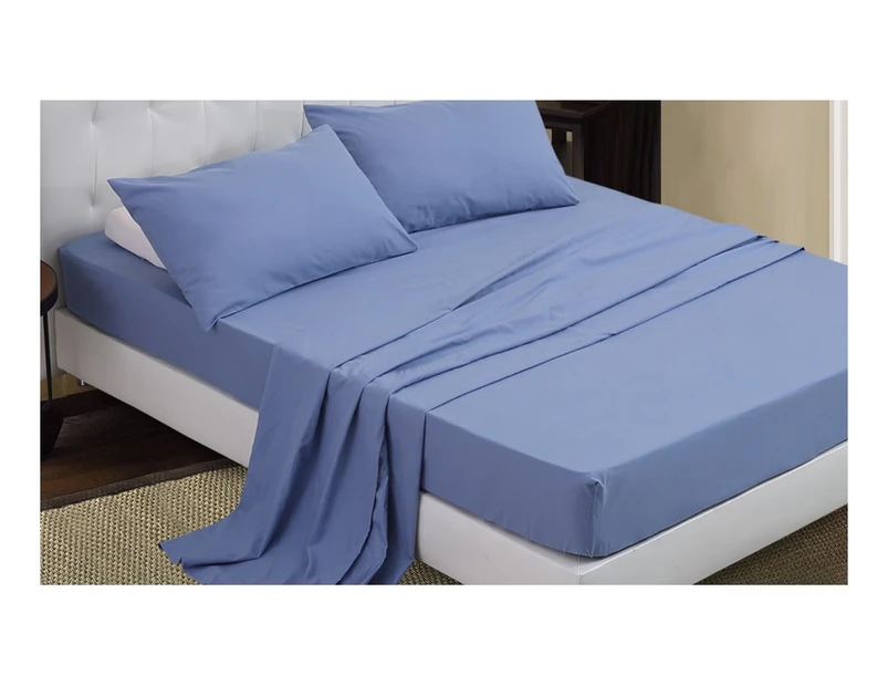 4 Piece Bed Sheet Set,Flat,Fitted,Pillowcases SAPPHIRE