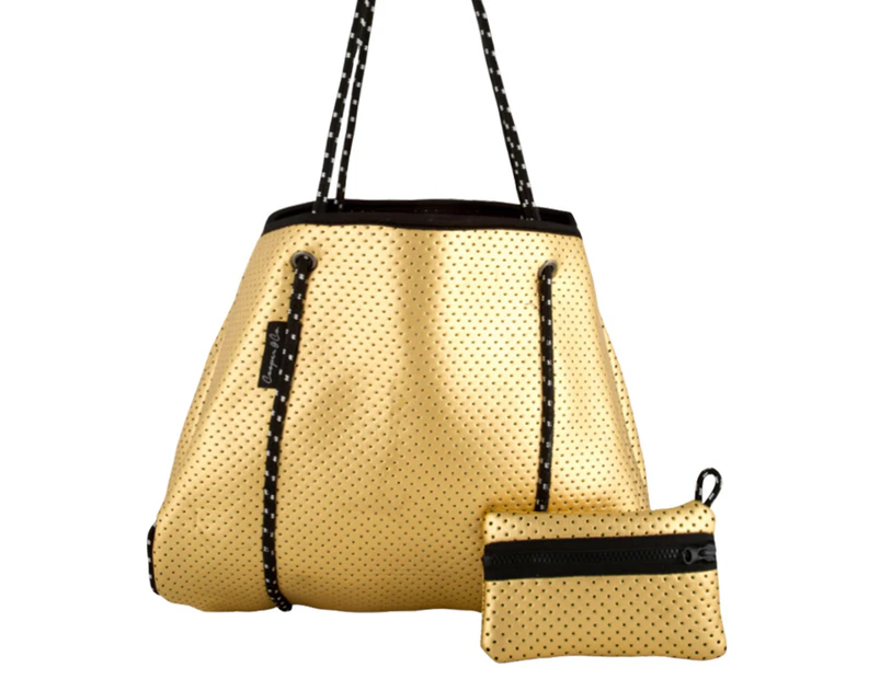 Cooper & Co. Neoprene Tote w/ Purse - Gold