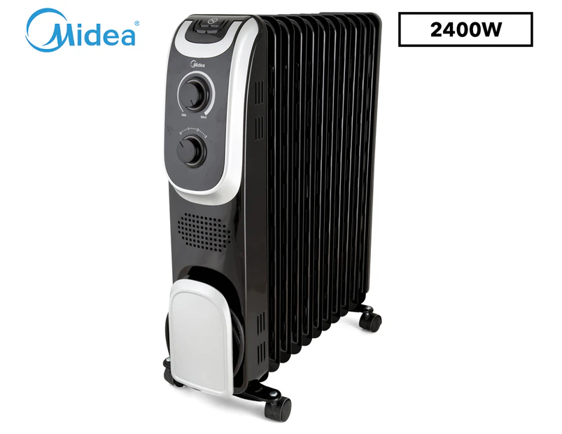 Midea 2400W Electric Oil Heater - Black/Silver