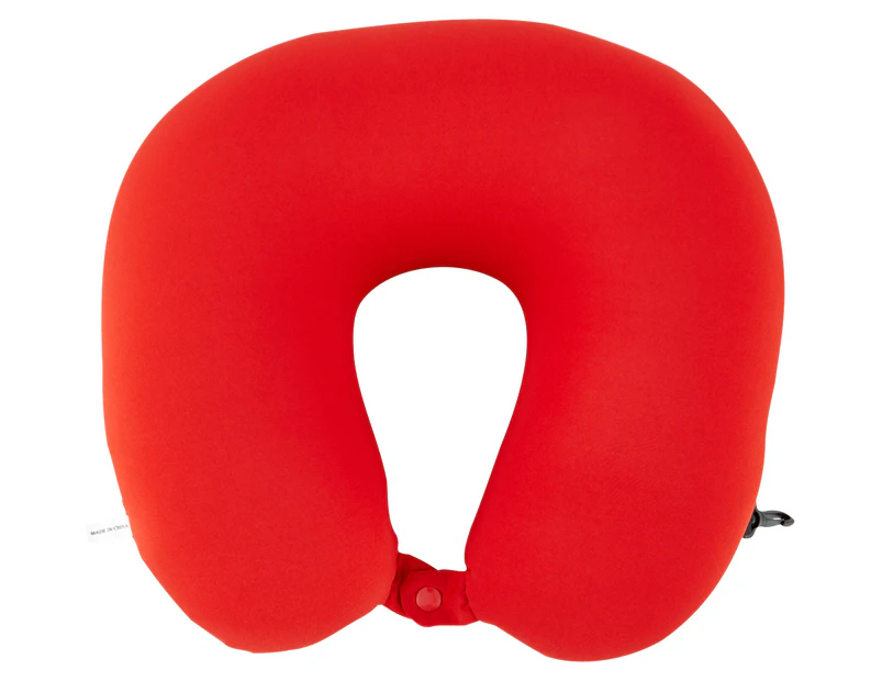 Micro Bead Neck Cushion w/ Clip & Button - Red