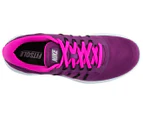 Nike Women's LunarStelos Shoe - Bright Grape/Metallic Silver-Fire Pink