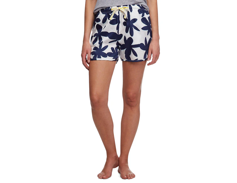 Chalmers Women's Lucy Pyjama Shorts - Navy Papercut Flower