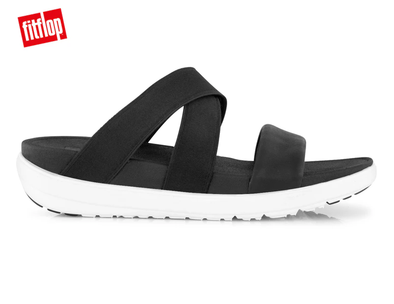 Fitflop Women's Loosh Crossover Leather Slide - Black