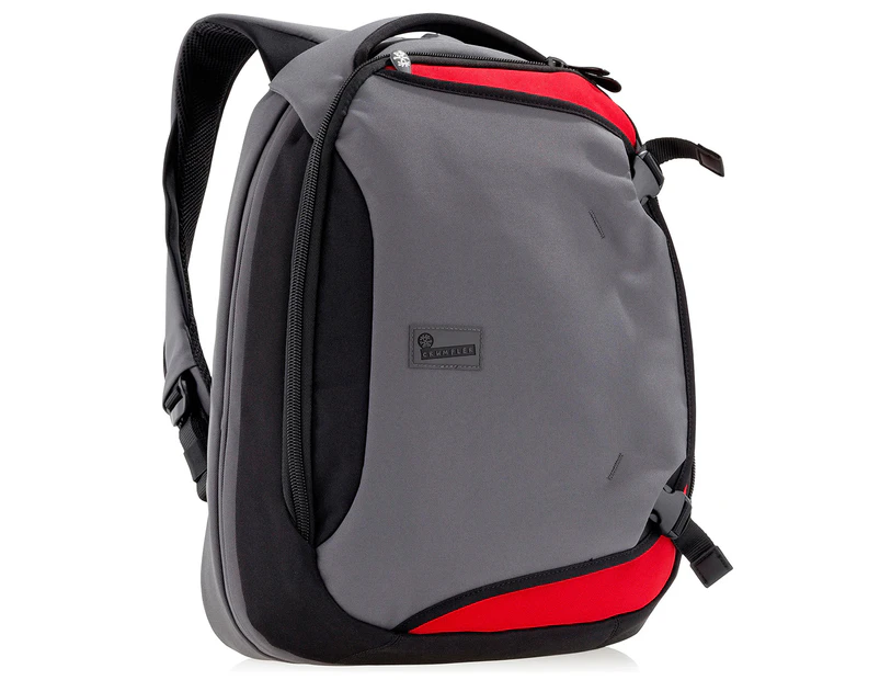Crumpler Dry Red No.5 Laptop Backpack - Grey/Rust Red