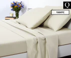 Luxury Living 1500TC Queen Bed Sheet Set - Ivory