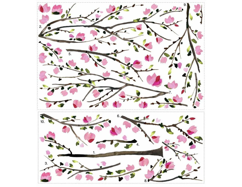 Pink Blossom Tree Peel And Stick Giant Wall Decals