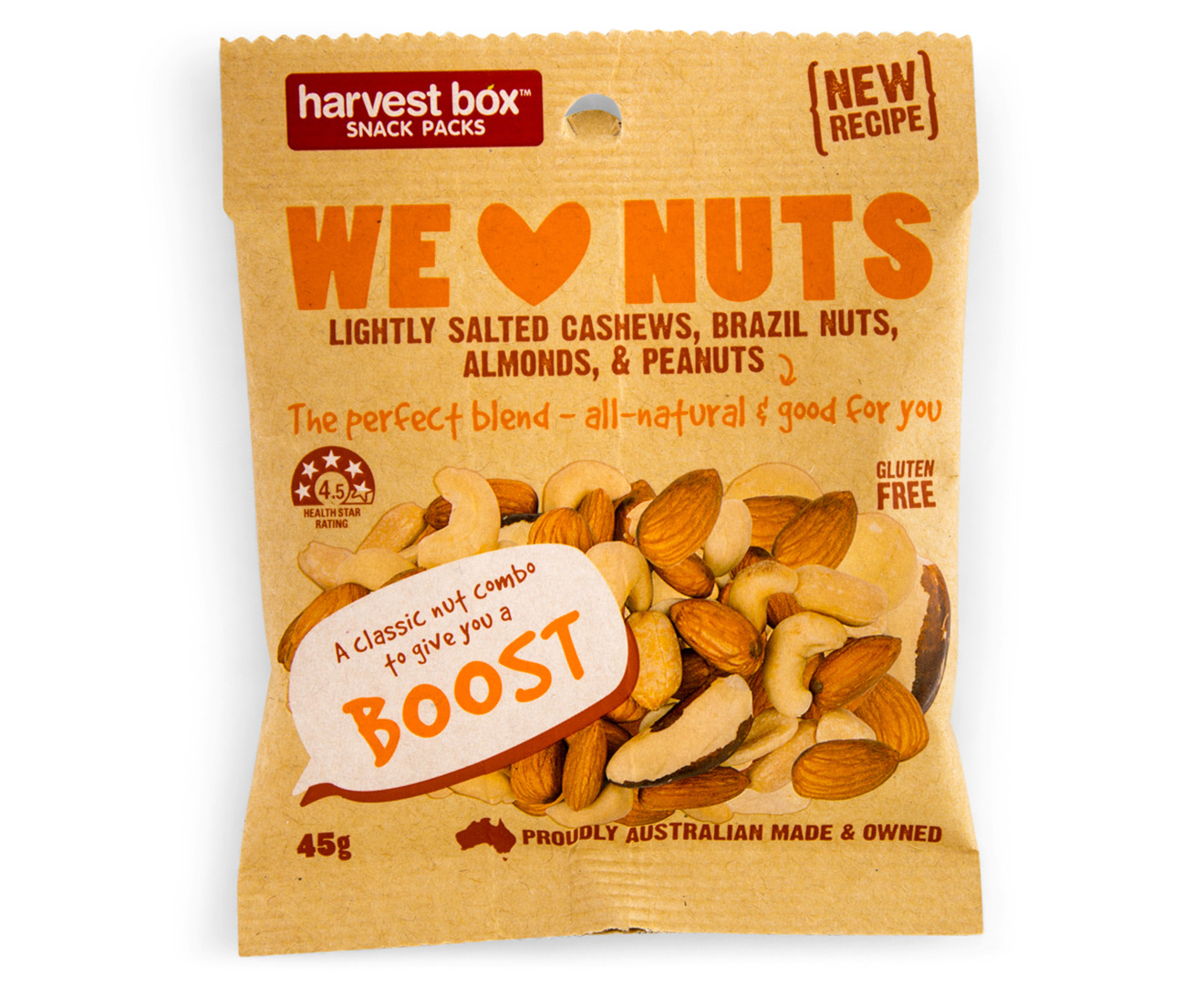 10 x Harvest Box Snack Packs We Love Nuts 45g | Catch.com.au