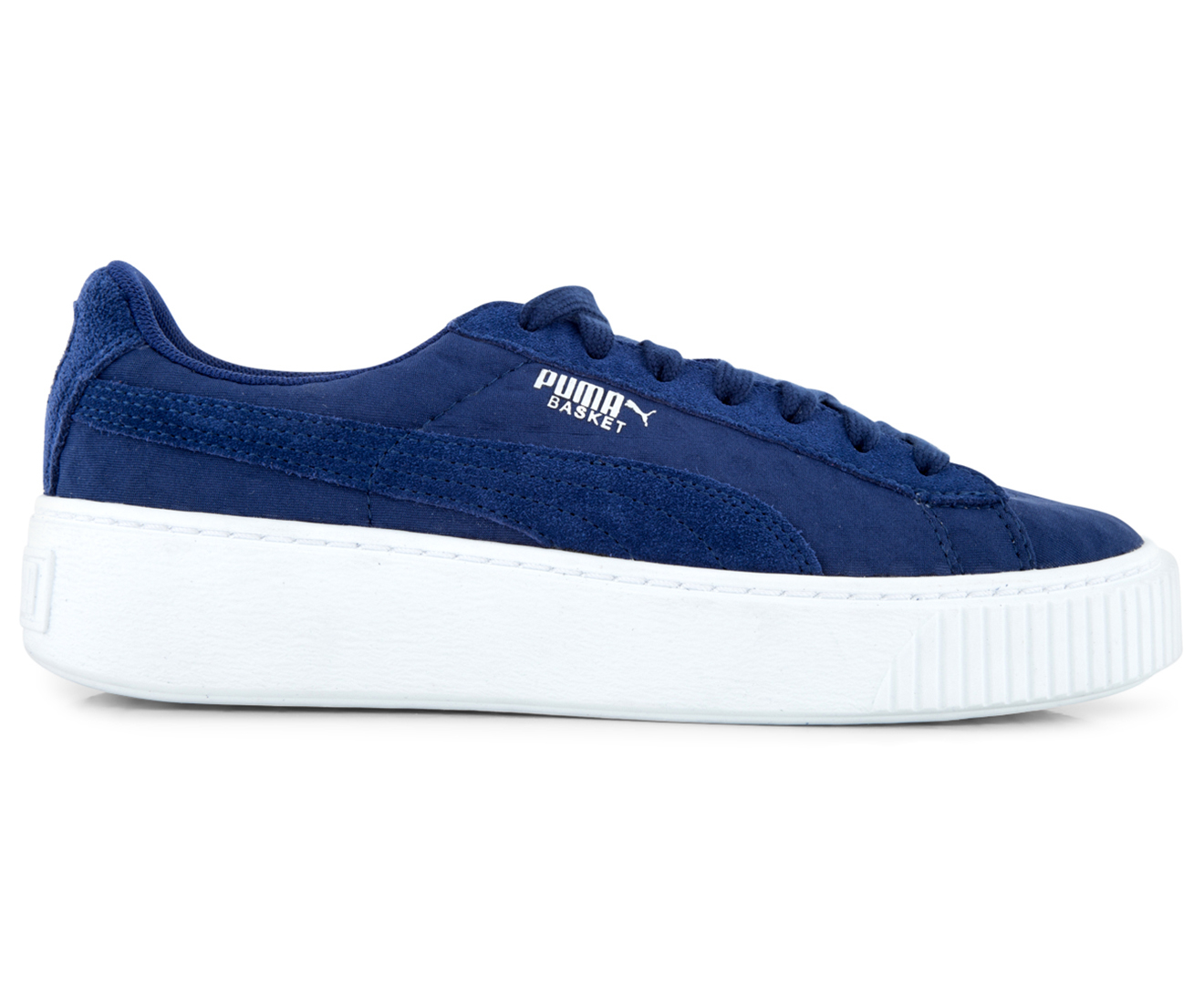 Puma Women's Basket Platform DE - Blue Depths/Puma White | Catch.co.nz