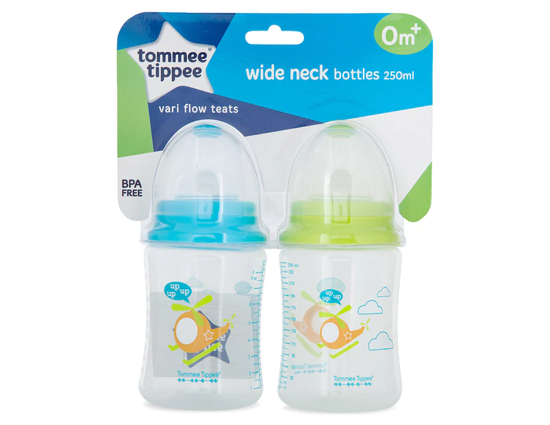 Tommee Tippee 150mL Wide Neck Bottle 2-Pack - Blue