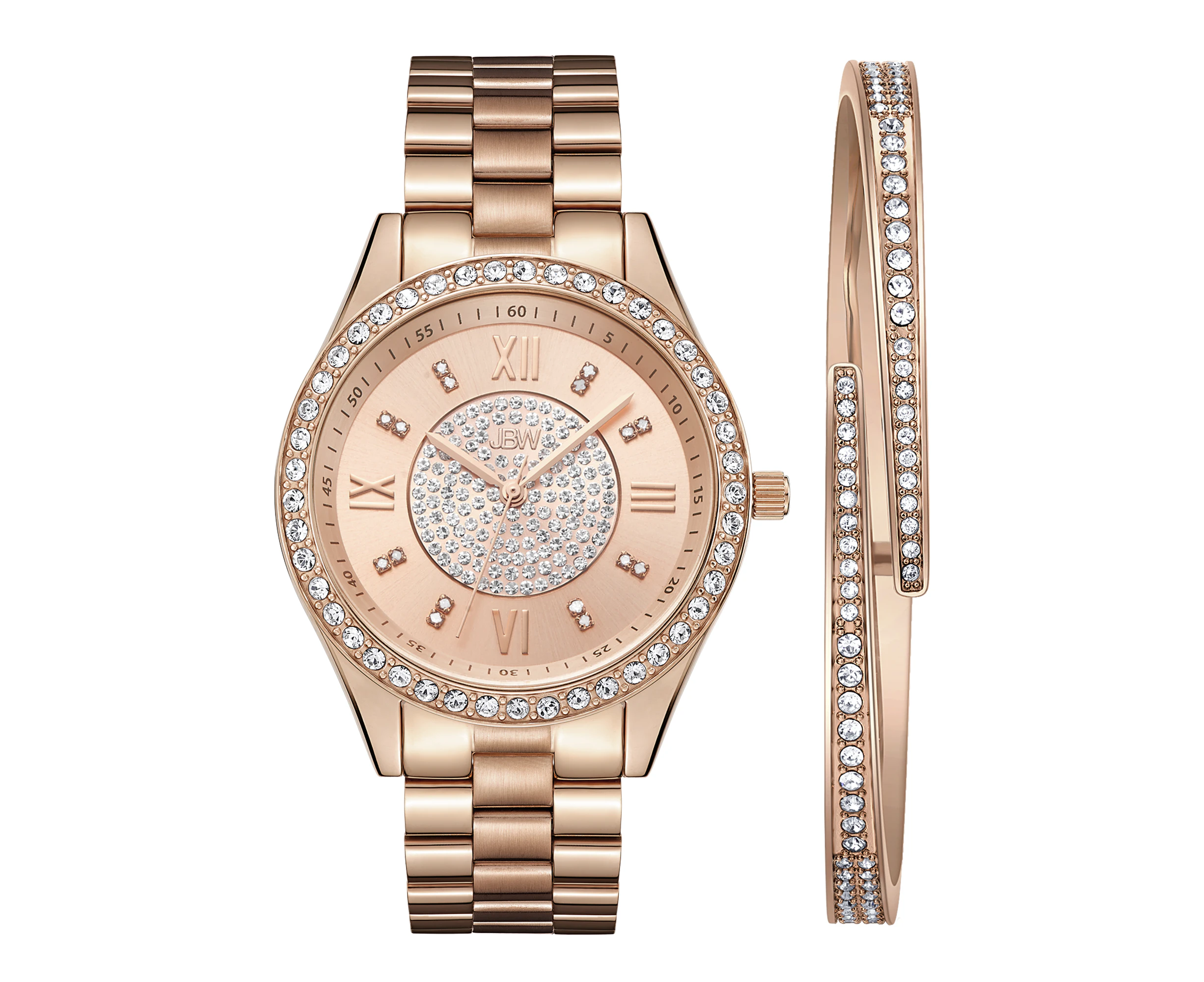 JBW Women 18K Rose Gold-Plated Stainless Steel Watch J6303-SetC