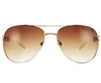 Mestige Women's Sunset Dreams Sunglasses w/ Swarovski® Crystals - Gold/Brown