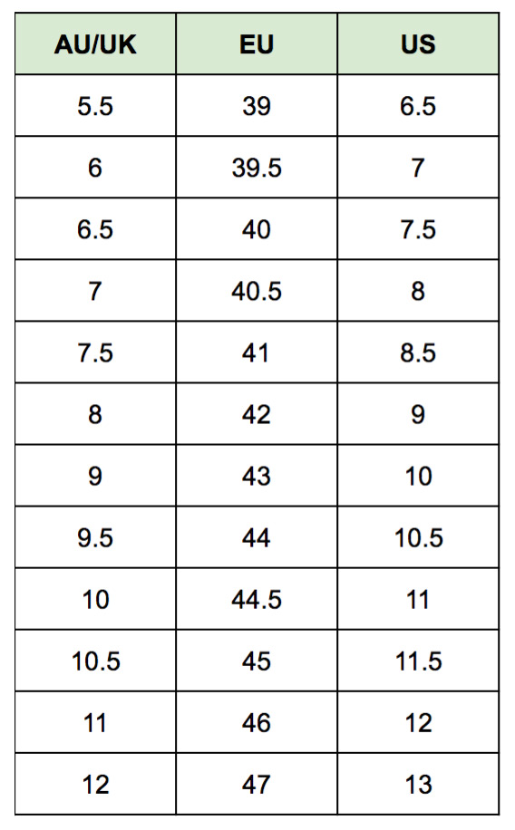 Le Coq Sportif Size Chart Cm