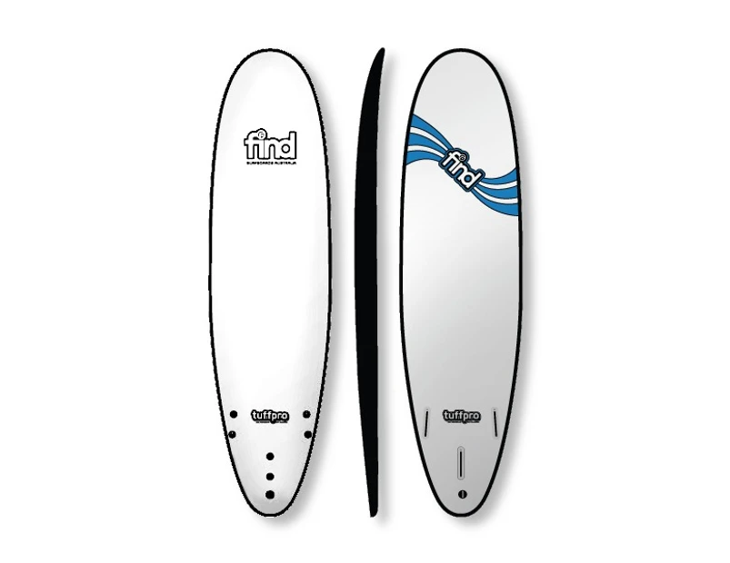 FIND 7'0" Tuffpro Mini Mal Soft Surfboard White