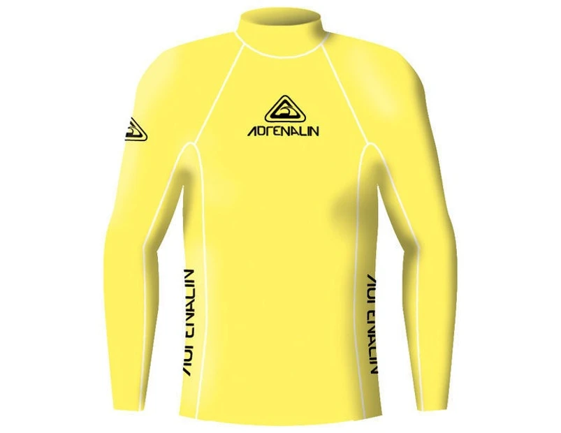 Adrenalin Adult Rash Vest Lycra Long Sleeve High Visibility Yellow