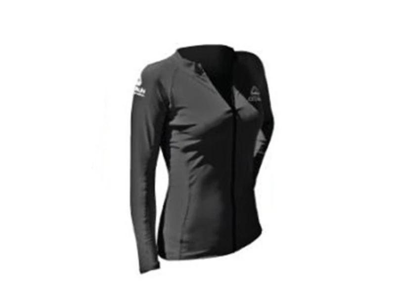 Adrenalin Lycra Front Zip Long Sleeve Ladies Rash Vest Black