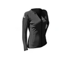 Adrenalin Lycra Front Zip Long Sleeve Ladies Rash Vest Black