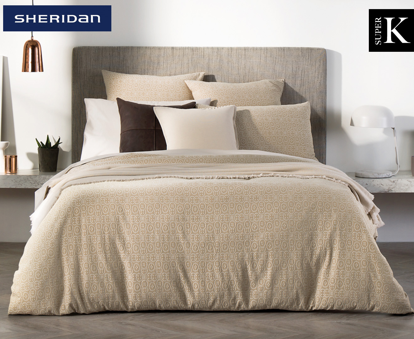 Sheridan Broderie Super King Bed Quilt Cover - Dune | Catch.co.nz