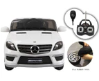 Licensed Mercedes Benz 12 Volt Twin Motor Kids Ride On Car with Remote Control - White