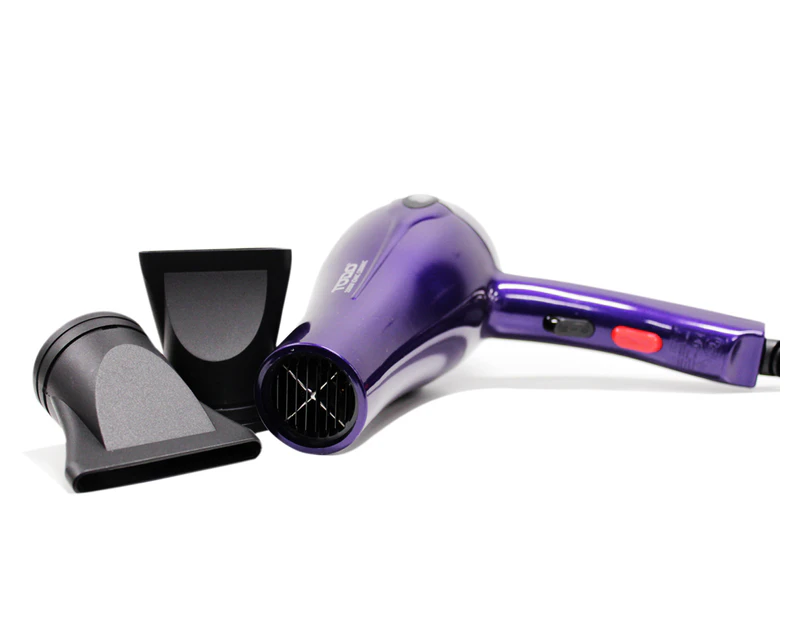 TODO 2000W Ionic Ceramic Anti-Frizz Hair Dryer w/ Temperature Monitor - Purple