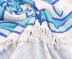 TODO Luxury Edition Thick Microfiber Round Beach Towel - Aqua / Blue - TTOWEL27