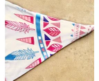 TODO Luxury Edition Thick Microfiber Round Beach Towel - Pink / Blue - TTOWEL04