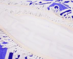 TODO Luxury Edition Thick Microfiber Round Beach Towel - Blue / White - TTOWEL17