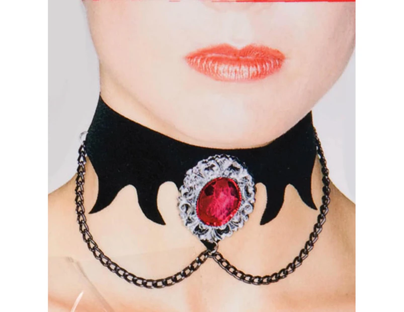 Vampire Velvet Choker And Stone Costume Necklace Accessory