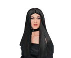 Long Black Adult Costume Wig