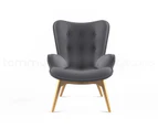 Grant Featherston Inspired Fabric Lounge Chair and Ottoman (Dark Grey)