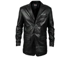 AU Fashion Men's Degra Sheepskin Leather Jacket Black