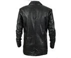 AU Fashion Men's Degra Sheepskin Leather Jacket Black