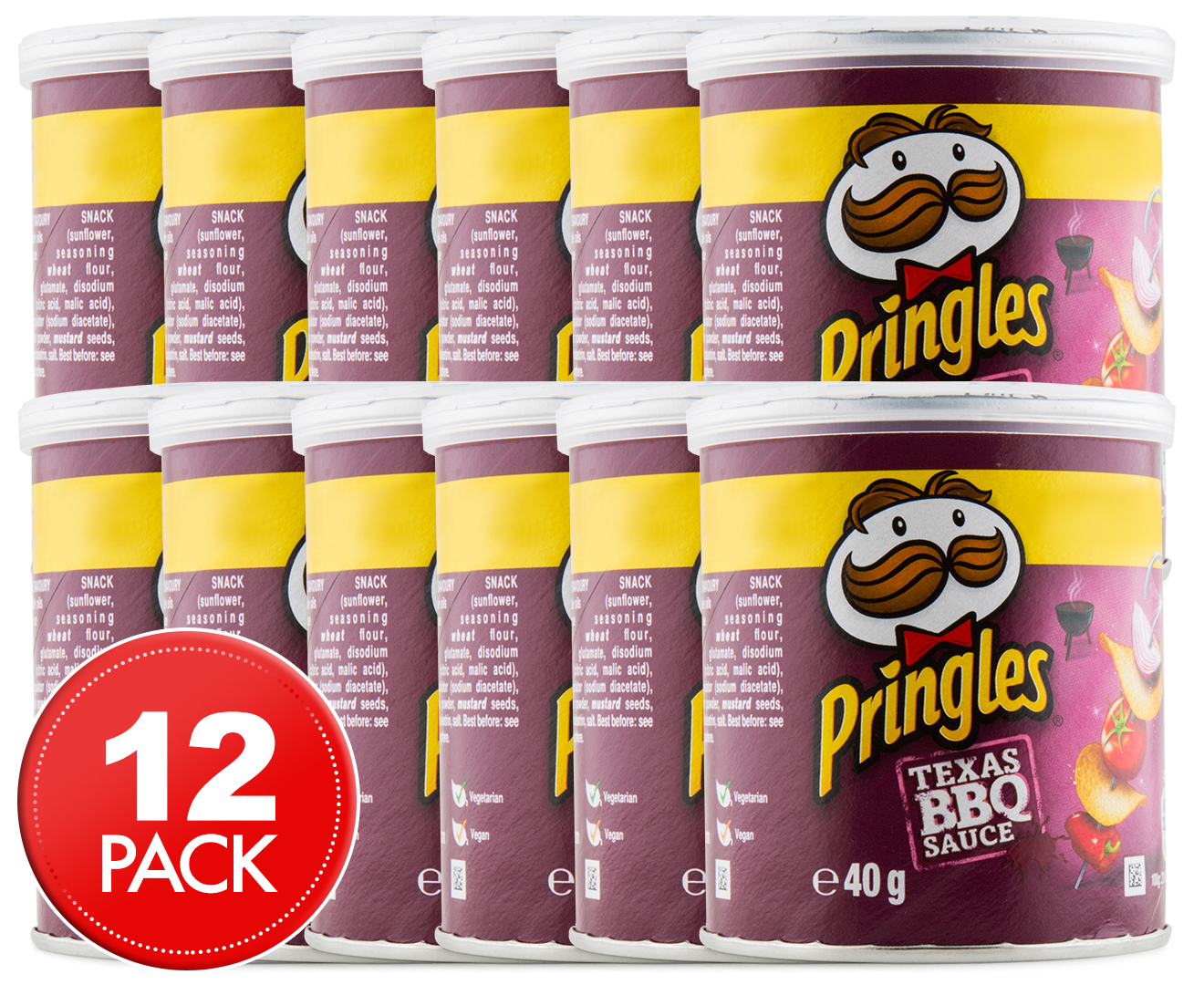 12 X Pringles Texas Bbq Sauce Minis 40g Au