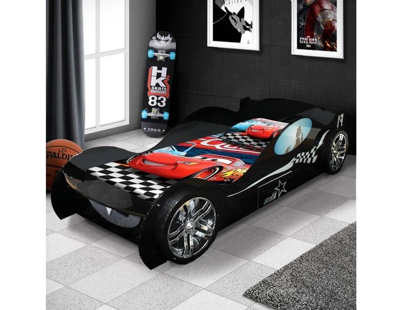 Turbo Design Kids Racing Car Bed - Black