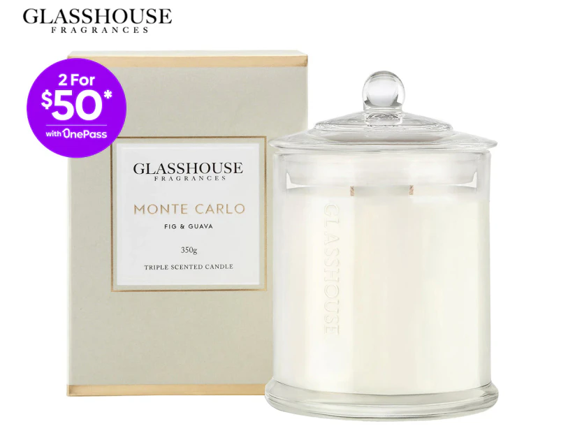 Glasshouse Monte Carlo Fig & Guava 350g Triple Scented Candle