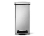 Simplehuman 10L Profile Step Trash Can Stainless Steel