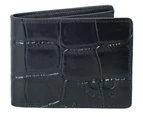 AU Fashion Billford Black Croc Leather Wallet