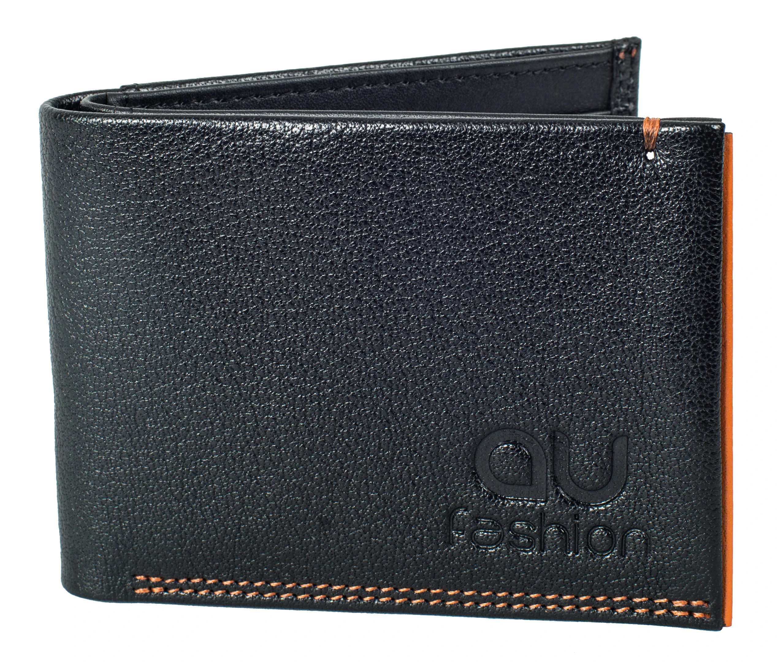 AU Fashion Billford Black Texture Leather Wallet