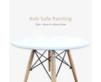 Timber Kids Play Table and Chairs 3PCS Package -1 x White Table 2 x Green Red Chairs