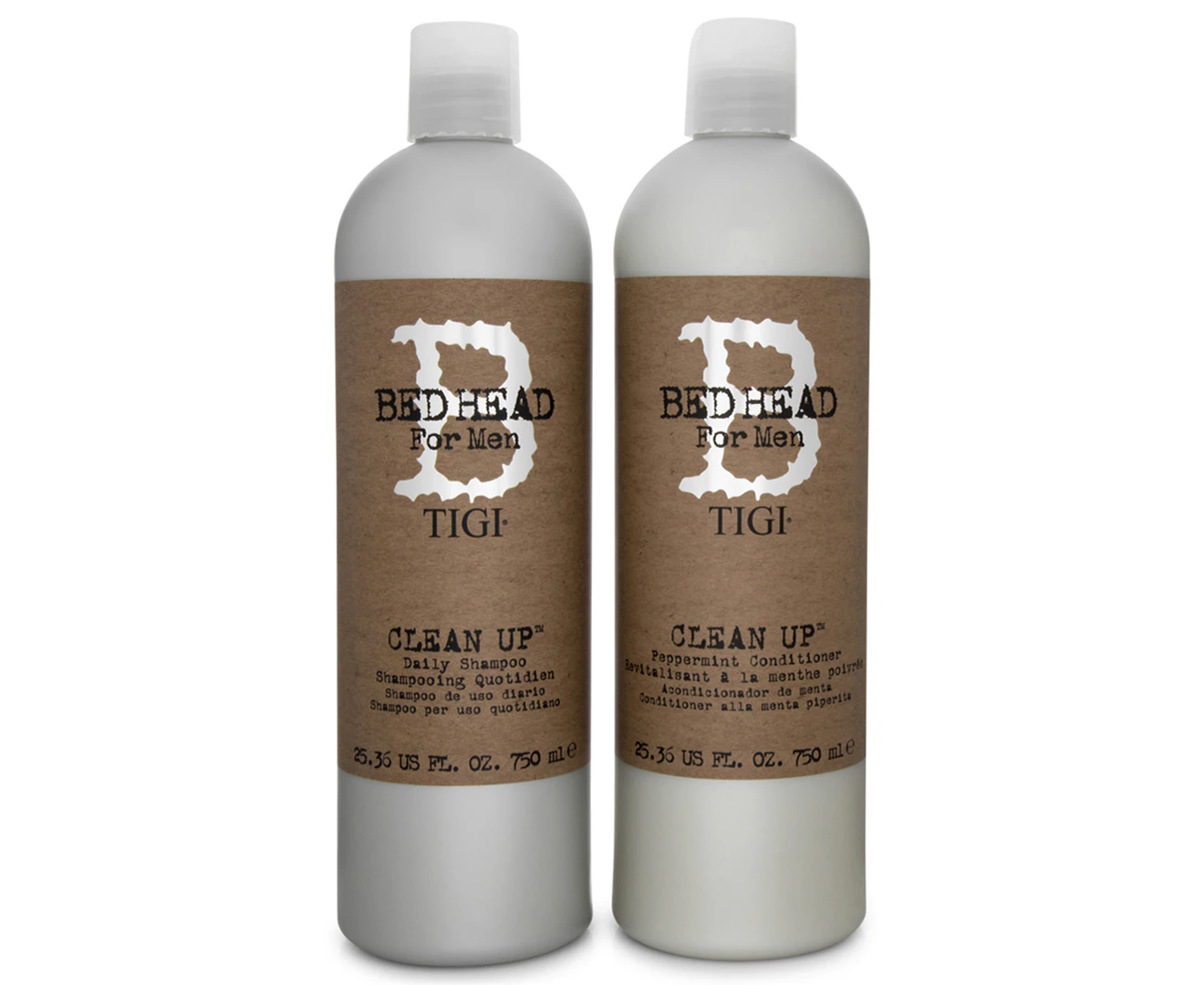 TIGI Bed Head For Men Clean Up Clean it Up Shampoo & Conditioner 750mL