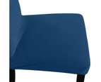 6x Stretch Corduroy Dining Chair Cover Machine Washable Blue