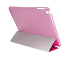 For iPad 2018,2017 9.7in Case,Elegant Silk Textured Smart Leather Cover,Magenta