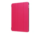 For iPad 2018,2017 9.7in Case,Karst Textured 3-fold Leather Cover,Magenta