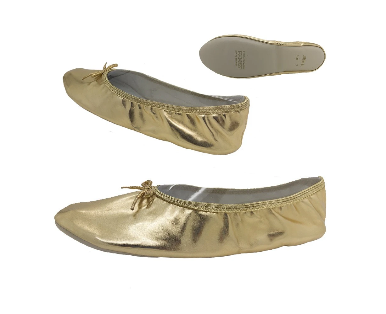 Genuine Jiffies Ladies Ballet Flats Dancewear - Gold