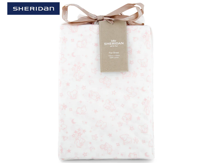 Sheridan Eldory Flat Cot Sheet - Pink