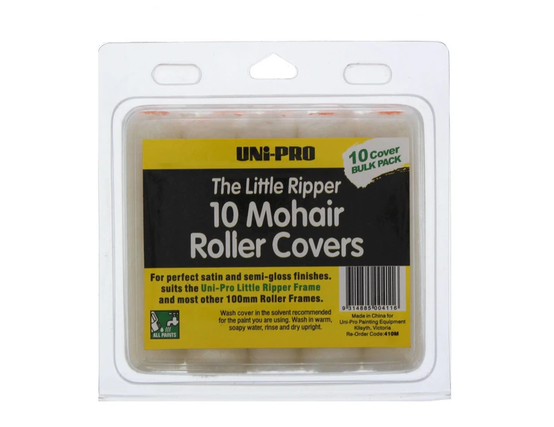 Paint Roller Covers Little Ripper Mohair 100mm 10 Pack Unipro Oil Water Enamel