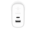 Belkin 15W USB-C + USB-A Home Charger - Silver