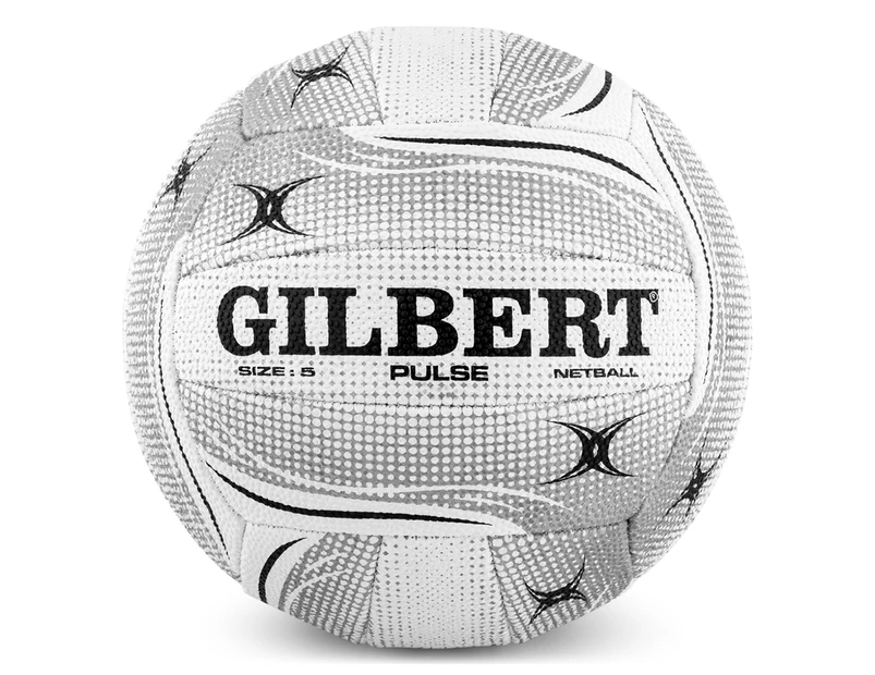 Gilbert Pulse Size 5 Netball - White/Grey