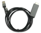 Plug & Play 2M Lightning To HDMI Cable For iPhone & iPad - Black