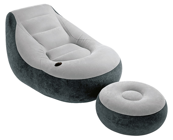 blow up chair with ottoman